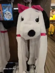 NWT knott's berry farm Belle snoopy Plush Hat Ear Moving Ear Flap Hat with Paw
