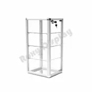 Aluminum Framed Glass Counter Top Display Showcase with Swing Open Door and Lock