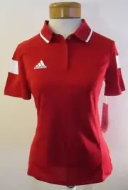 NWT Adidas Womens Climalite Shockwave Polo Shirt L University Red MSRP$50