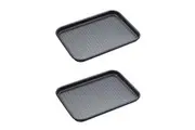 2x Mastercraft Crusty Bake 24x18cm Non-Stick Baking Tray Kitchen Cooking Black