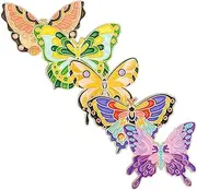 [TEHAUX] Butterfly Brooch Pins 5pcs Enamel Lapel Pins Retro Clothing Accessories