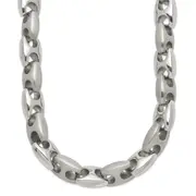 Stainless Steel Chisel Brushed And Polished 20 Inch Necklace