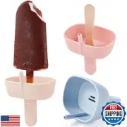 3 Pack Drip Free Silicone Popsicle Holders with Straw, AODISTUCE Popsicle Hol