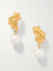 [Completedworks] Completedworks - Recycled Gold Vermeil Pearl Earrings - One size One size Gold