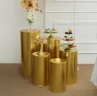 SALE - Gold Cover For Plinth Cylinder Pedestal Wedding Cake Flower Display Stand