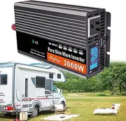 1500 Watts Pure Sine Wave Power Inverter 12V 24V 48V 60V 72V DC to 110V/120V 230V/240V AC Converter, Peak 3000W Outlets, Low Frequency Solar Power Inverter Charger(Size:72v to 230v)