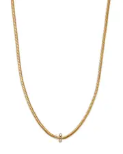 Zoe Chicco 14K Yellow Gold Mixed Prong Damond Snake Chain Necklace, 16