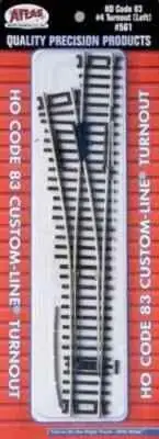 HO Scale Atlas Custom Line Code 83 #4 Left Hand Switch Turnout Track NIP 561