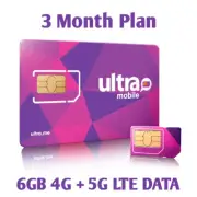 Ultra Mobile sim card with 6 GB 3 Months Plan Included