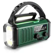 10000mAh Wind Up Solar Radio Hand Crank Emergency FM/AM USB Charger LED Torch