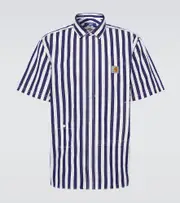 [Junya Watanabe] Junya Watanabe x Carhartt striped cotton Bowling shirt UK 16 white