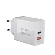 36W Type C PD Fast Charging Port + USB QC3.0 Quick Charging Dual Port Charger EU Plug Adapter For iPhone X XS MAX Xiaomi Mi8 Mi9 S10 S10+