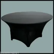 BLACK ROUND TRESTLE TABLE COVER – 1.8m or 6ft | EASY FIT AND EASY WASH