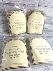 Lot of 4 Packages DARNING NET 6-count White & Natural 18x30 LDN-719 CSO