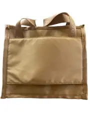 Samantha Brown To-Go Drink Luggage Caddy Camel 3 Partition Design Handles New )