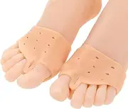 EZONEDEAL 1pair Silicone Toe Straighteners Separators Bunion Correction Device, Tip Toe protector Half Sleeve Anti-Skid Forefoot Soft Pads Toe Sleeve Gel Toe Cap Cover for Corn Callus Blisters Pain Reliever For Man and Women Daily Use