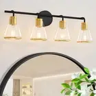 Black and Gold Vanity Light 4 Light Bathroom Vanity Light Over Mirror with
