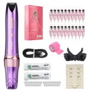Wireless Tattoo Pen Kit 2.2-3.2mm Adjustable Stroke RL Cartridge Needles Makeup