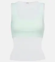 [Simkhai] Simkhai Oakley Plisse semi-sheer tank top UK 12 green