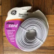 White 50' ft Telephone Modular Line Cord Phone Cable Extension Wire