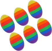 HORIALENCE 6pcs Cute Mini Erasers Fun Egg Design for Classroom Supplies Pencil Erasers for Students Creative Stationery for School and Office Use