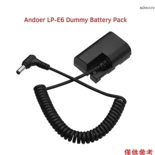 ANDOER 【Mihappyfly】安多爾 Lp-e6 假電池組直流耦合器連接器彈簧電纜電池更換適用於佳能 5D2 5