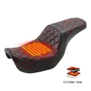 Driver Passenger Heated Seat Fit For Harley Dyna Super Glide Street Bob 2006-17