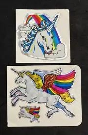 Lot Of 2 Vintage 80’s Prism UNICORN Stickers