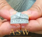 14K SOLID WHITE GOLD ROUND SIMULATED DIAMOND ENGAGEMENT RING PROPOSE HALO 2.50CT