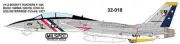 MILSPEC DECAL, MS 32-018, 1/32 SCALE, F-14A TOMCAT, VF-2 BOUNTY HUNTERS, 1977