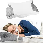 CPAP Pillow for All CPAP Mask Users to Reduce Air Leaks，Masks Pressure & Hose Tangles，Memory Foam Pillow for CPAP Side, Stomach, Back Sleepers to Neck Pain Relief and Make You Sleep Easier