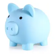 Pig Piggy Bank Coin Money Save Boxs Soft Plastic Toy Kids Gift Cash Box - Blue