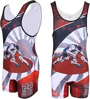 [Agile Dragon] Dragon Wrestling Singlets for Men, Polyester-Lycra Blend, Breathable, Flatlock Stitching