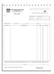 250 Quotation Forms 3 Part Carbonless 8.5 x 11 / Nebs/Deluxe No. 290