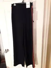 Forever 21 Contemporary Women size Small Brick Side Stripe Black Pants NWT