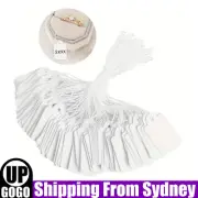 100PCS White Paper Jewelry Clothes Label Price Tags With Elastic String 33x18mm