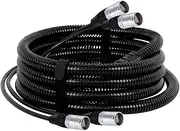 Cat5/Cat6 STP/SFTP 2 Channel Zinc Alloy RJ45 Connector Stage Ethernet Extension Cable with Waterproof Black Corrugated Tube Hose(1012-CAT5-STP,15M)