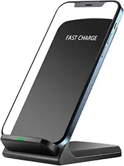 Wireless Phone Charging Station – Foldable Cell Phone Stand with Fast Charging Pad | Compact 15W Wireless Charger for Office, Home, Nightstand, Travel Use, Supports Quick Charging for Phones