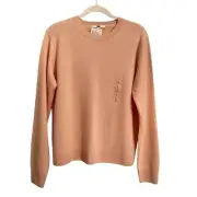 Uniqlo Pink Cashmere Crew Neck Sweater Sz L Quiet Wealth Minimalist NWT