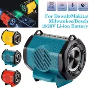 Portable Bluetooth Stereo Speaker For Makita/Bosch/Milwaukee/Dewalt 18V Battery