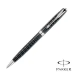 【PARKER 派克】SONNET 商籟 格紋白夾 原子筆(原廠正貨)