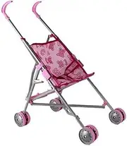103131 Clement Clementine Pram Toy for Children, 103131 Pink Fabric Pram, Baby Infant Doll, Baby Doll, Walk, 54 cm x 20 cm, from 24 Months, Other, Standards