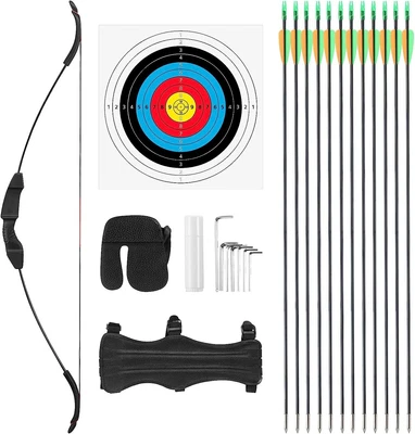 20Lbs/30Lbs/40Lbs Recurve Bow and Arrow Set Archery Bow Set Hunting Target Sh...