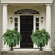 Artificial Ferns, Artificial Boston Fern for Outdoors, UV Resistant Realistic Fake Ferns Faux Plants with 18 Branches, Shrubs Greenery Fake Boston Fern for Porch Home Hotel Courtyard Decor