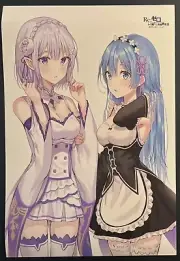 Rem & Emilia Re:Zero Anime Glossy Poster 16x11 Isekai Fantasy Waifu Doujin v2