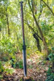 Custom Handmade Carbon Steel Full Tang 35 Inch Hunting Spear With Leather Sheath