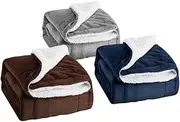 ANDRESLAD Thick Double-Layer Pet Flannel Blanket Fleece Couch Bed Sheet Cozy Warm Grey