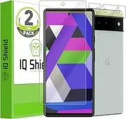 IQShield Screen Protector Compatible with Google Pixel 6 (2-Pack) with Camera Lens Protector Anti-Bubble Clear TPU Film
