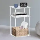 Acrylic Side Table Small Bedside Table Clear NightStand 3 Tier End Table Accent