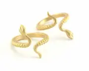 Ring Snake Adjustable Ring Matte Gold plated brass 18mm 8US inner size 3948